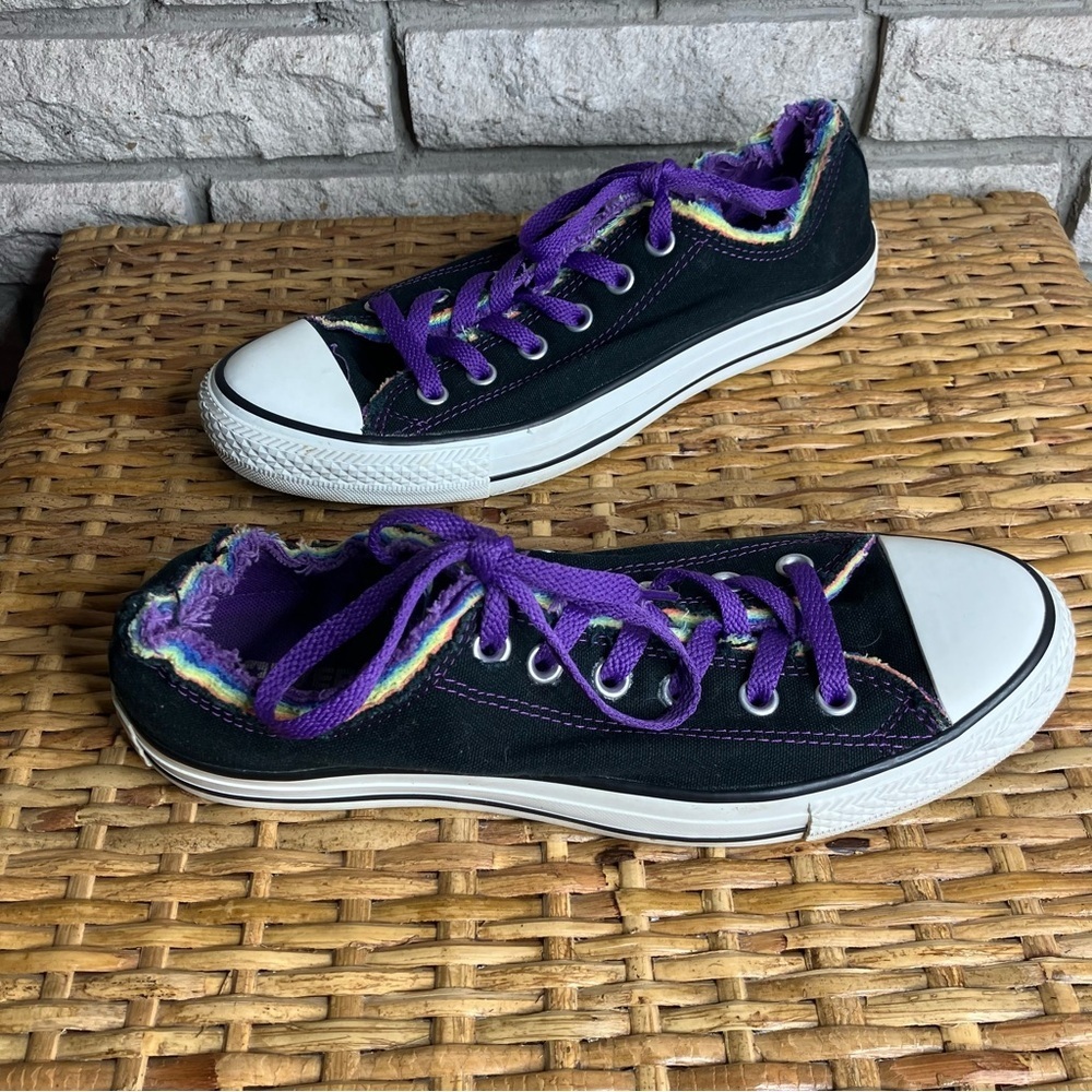 Converse Rainbow Black Low Top  Sneakers